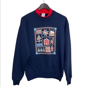 Vintage Christmas Scene Pullover Sweatshirt